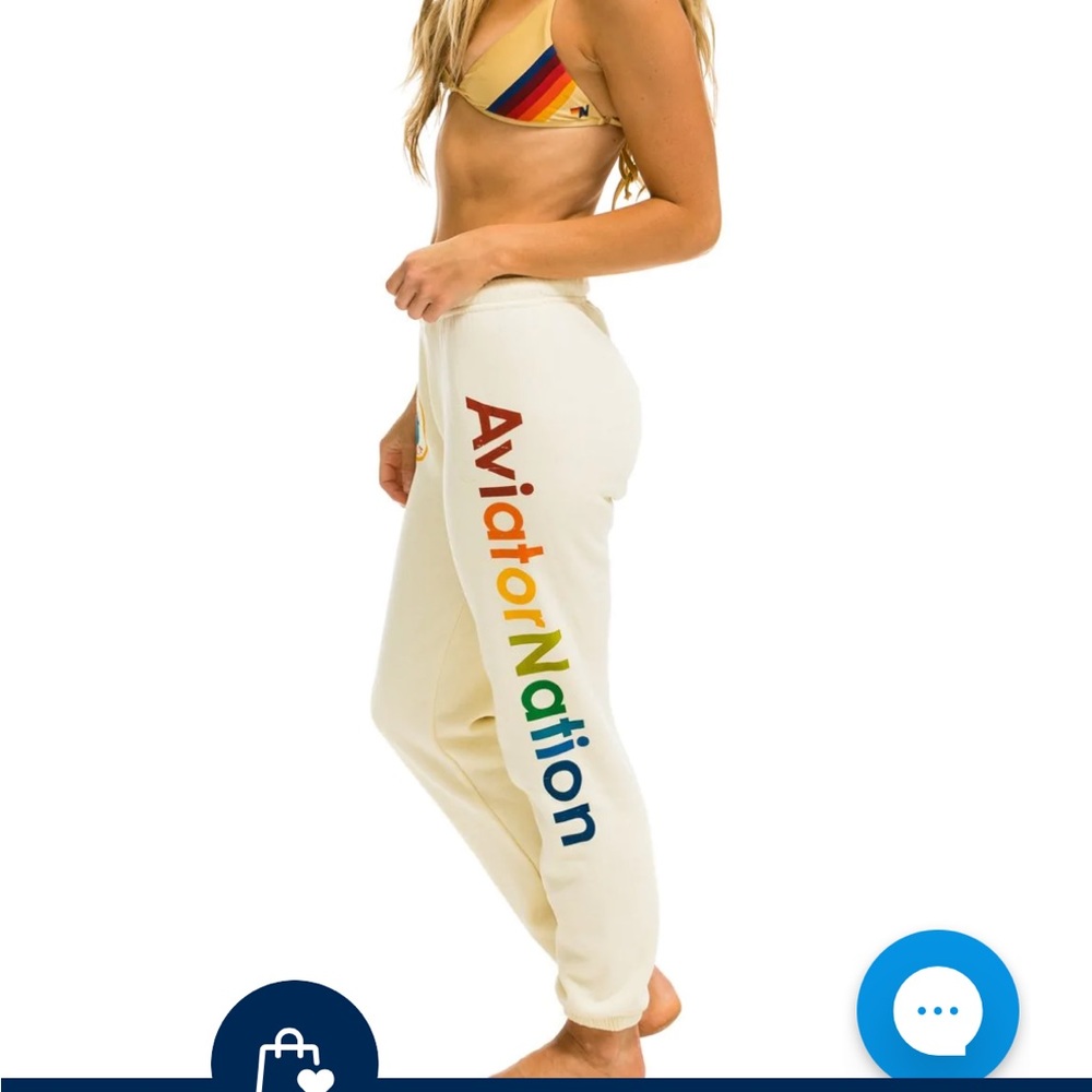 AVIATOR NATION SWEATPANTS - VINTAGE WHITE
